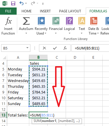 Excel Selected Data